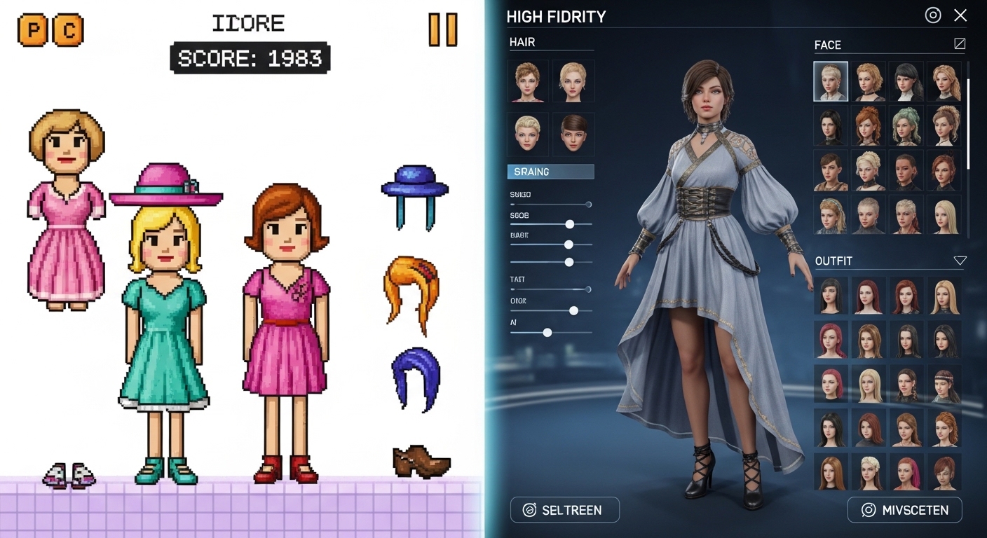 The evolution of Girls Games from retro pixels to modern 3D graphics
